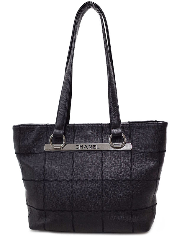 【CHANEL】【シルバー金具】シャネル『チョコバー トートバッグ』レディース 1週間保証【中古】(1719470540013): バッグ