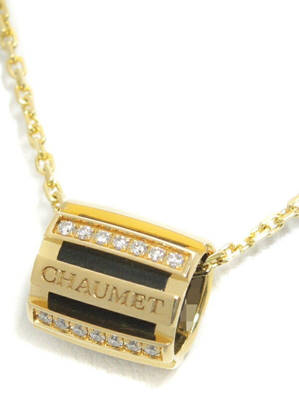 【CHAUMET】【Class One】【仕上済】【チェーン社外品】ショーメ『K18YG クラスワン ダイヤモンド ネックレス』1週間保証【中古】b03j/h20SA