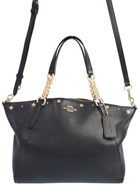 【COACH】コーチ『フローラル リベット ペブルドレザー ケルシー チェーン サッチェル』F37773 レディース 2WAYバッグ 1週間保証【中古】b06b/h18A