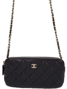 【CHANEL】【ゴールド金具】シャネル『マトラッセ チェーン ウォレット』A82527 レディース チェーンウォレット 1週間保証【中古】