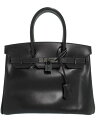 【HERMES】【ブラック金具】【THE SO-BLACK】エルメス『バーキン30』N刻印 2010年製 レディース ハンドバッグ 1週間保証【中古】