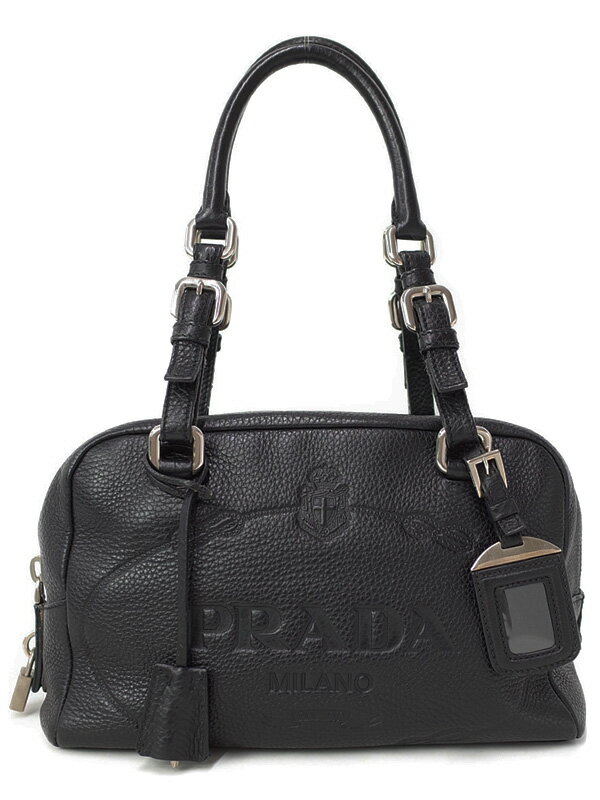 【PRADA】プラダ『レザー ミニボストンバッグ』レディース