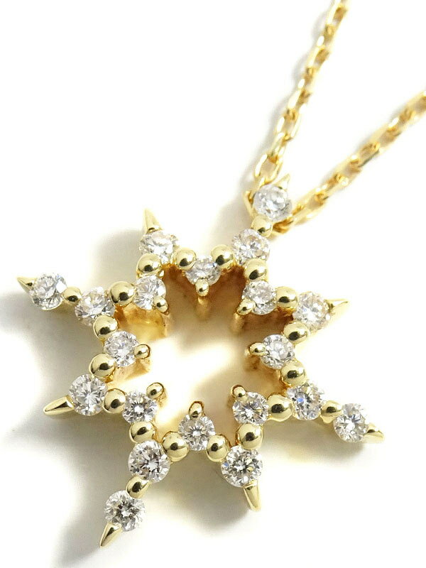 【Star Jewelry】スタージュエリー『K18YG ダイヤモンド0.20ct ネックレス』1週間保証【中古】(2221042850011