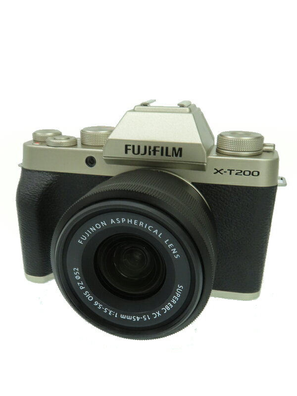 【FUJIFILM】富士フイルム『X-T200 レンズキット シャンパンゴールド』F X-T200LK-G 2020年 ミラーレス一眼カメラ 1週間保証【中古】