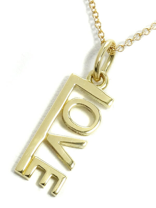 TIFFANY&Co.】ティファニー『K18YG/K18PG LOVE プレート チャーム