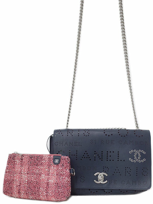 CHANEL】【シルバー金具】シャネル『パンチングロゴ チェーン