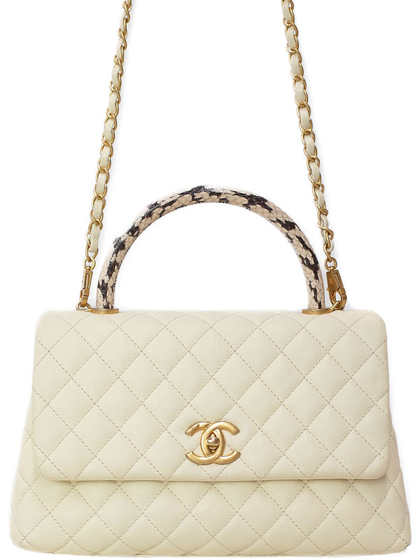 【CHANEL】【アンティーク金具】【パイソンハンドル】シャネル『マトラッセ ココハンドル チェーンショルダーバッグ』A92991 レディース 2WAYバッグ【中古】のサムネイル