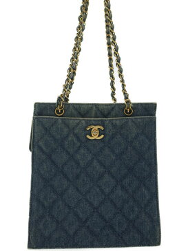 【CHANEL】【ゴールド金具】シャネル『マトラッセ デニム チェーンショルダーバッグ』レディース トートバッグ 1週間保証【中古】