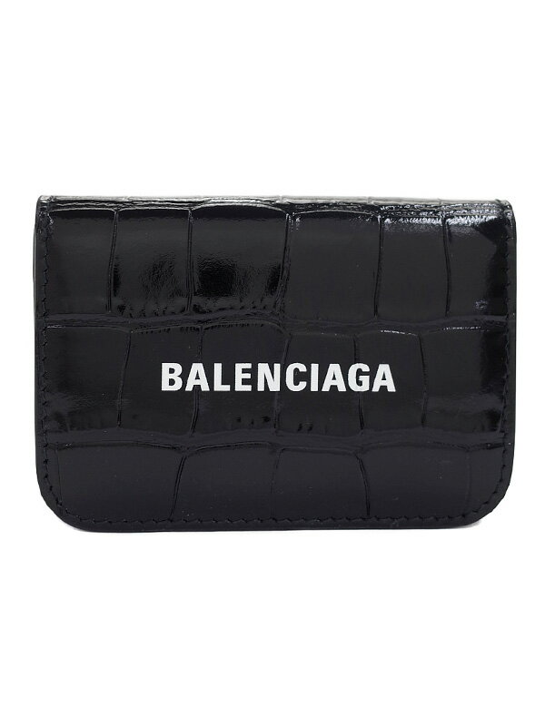 【BALENCIAGA】【CASH】バレンシアガ『キャッシュ ミニウォレット』593813 レディース 三つ折り短財布 1週間保証【中古