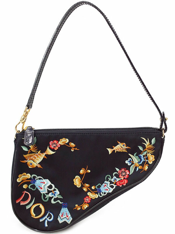 【Christian Dior】【刺繍】クリスチャンディオール『サドルポーチ