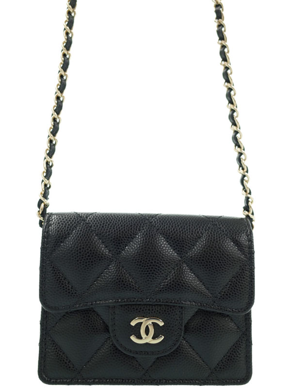 【CHANEL】【ゴールド金具】シャネル『マトラッセ クラシック フラップ カードケース』AP1730 レディース チェーンウォレット 1週間保証【中古】のサムネイル