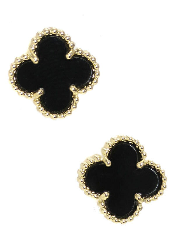 【Van Cleef ＆ Arpels】【VCA】【メーカー仕上済】ヴァンクリーフ&アーペル『K18YG スウィートアルハンブラ オニキス ピアス』1週間保証【中古】のサムネイル