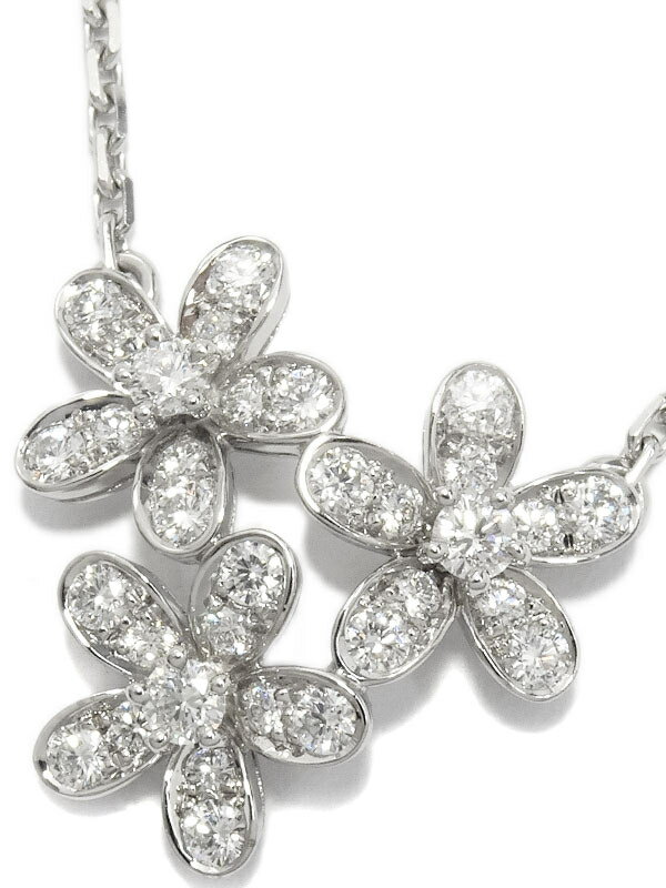 【Van Cleef ＆ Arpels】【VCA】【メーカー仕上済】ヴァンクリーフ&アーペル『K18WG ソクラテス 3フラワー ペンダント ネックレス ダイヤ』1週間保証【中古】のサムネイル
