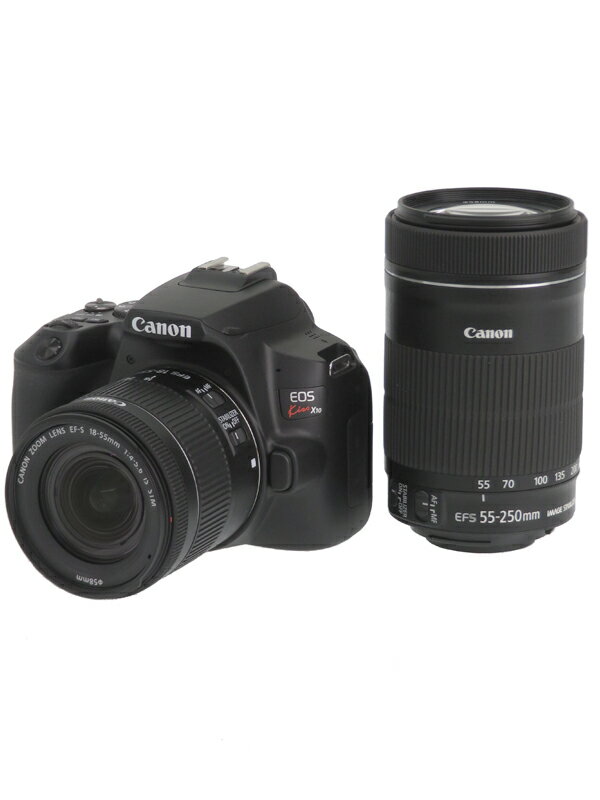【Canon】キヤノン『EOS Kiss X10 ダブルズームキット ブラック』EF-S 2410万画素 4K動画 SDXC デジタル一眼レフカメラ 1週間保証【中古】