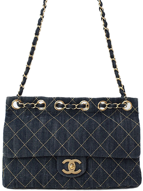 【CHANEL】シャネル『スパークリングデニム チェーンショルダーバッグ』レディース 1週間保証【中古】