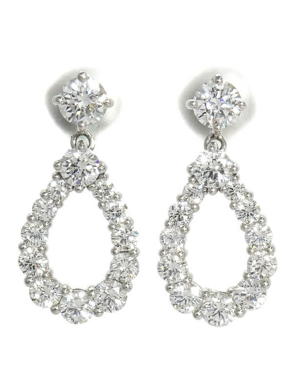 【HARRY WINSTON】ハリーウィンストン『PT950 ミディアム ループ ピアス ダイヤモンド』1週間保証【中古】のサムネイル