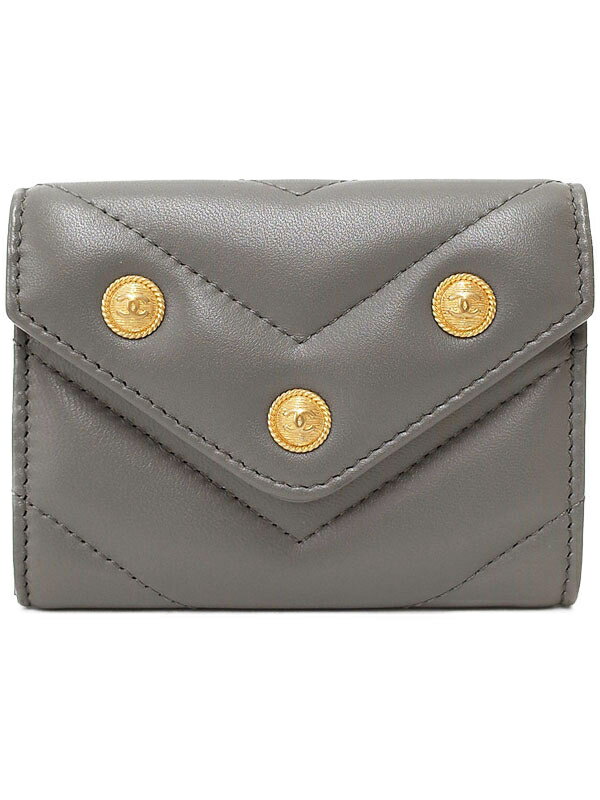 CHANEL】シャネル『Vステッチ ヴィンテージ ココボタン コイン CHANEL】シャネル『Vステッチ ヴィンテージ ココボタン コイン