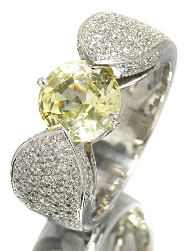CHAUMET】ショーメ『K18WG プリュム リング イエローサファイア CHAUMET】ショーメ『K18WG プリュム リング イエローサファイア