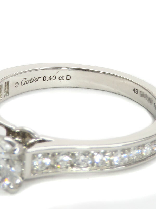 【Cartier】カルティエ『PT950 1895 ソリテール リング 1Pダイヤモンド 0.40ct/E/VVS2/EX』9号 1週間保証【中古】