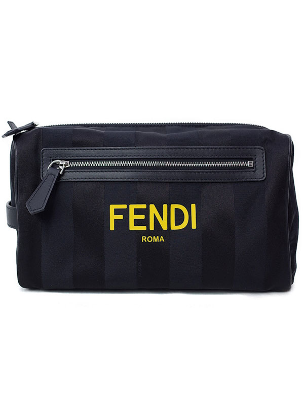 【FENDI】フェンディ『ロゴ トイレタリーケース』7VA494 メンズ セカンドバッグ 1週間保証【中古】