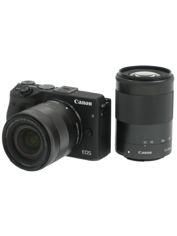 【Canon】キヤノン『EOS M3 ダブルズームキット ブラック』EOSM3BK-WZOOMKIT 2015年3月発売 ミラーレス一眼カメラ 1週間保証【中古】