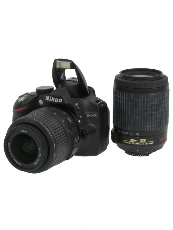 【Nikon】ニコン『D3200 ダブルズームキット ブラック』2012年5月発売 デジタル一眼レフカメラ 1週間保証【中古】