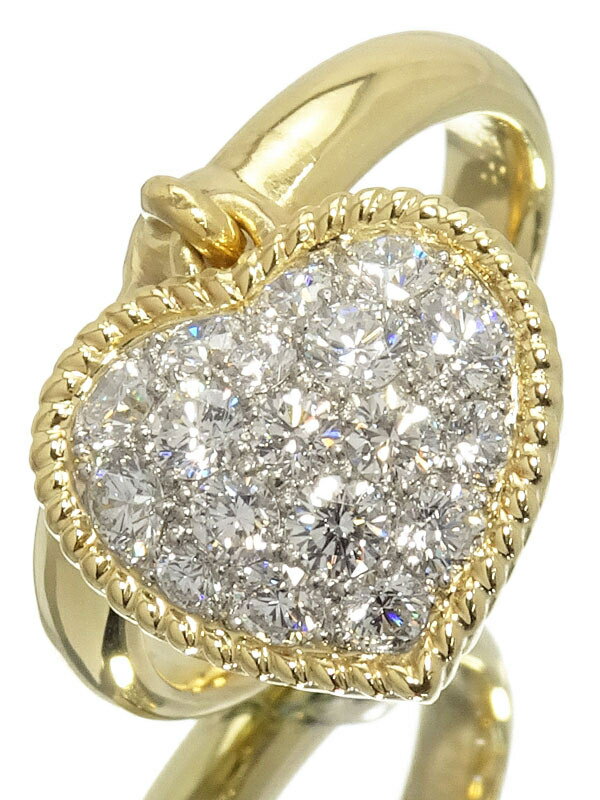 【Gimel】ギメル『K18YG/PT950 ダイヤモンド0.865ct リング ハート＆ビー』12号 1週間保証【中古】のサムネイル
