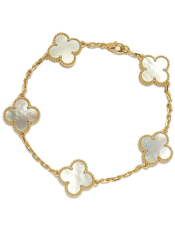 【Van Cleef ＆ Arpels】ヴァンクリーフ&アーペル『K18YG ヴィンテージアルハンブラ ブレスレット 5モチーフ シェル』1週間保証【中古】のサムネイル