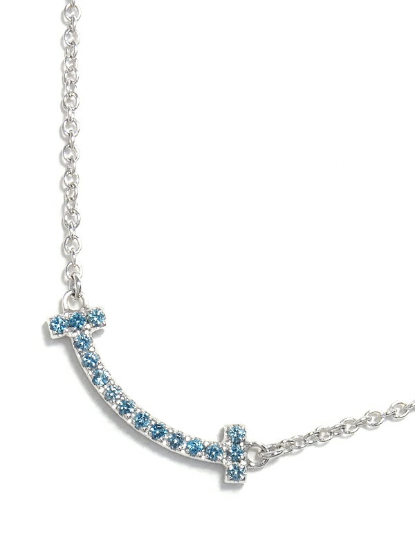 【TIFFANY＆Co.】ティファニー『K18WG Tスマイル ペンダント ネックレス ミニ トパーズ』1週間保証【中古】のサムネイル