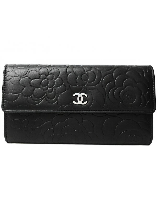 CHANEL】シャネル『カメリア型押し 二つ折り長財布』A82283 CHANEL】シャネル『カメリア型押し 二つ折り長財布』A82283