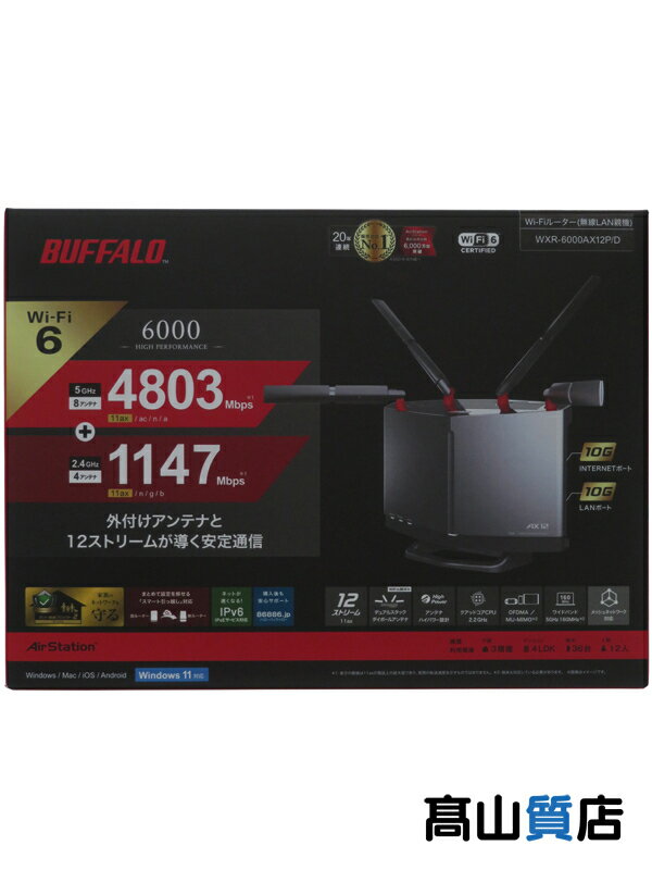 yBUFFALOzygpizobt@[wWXR-6000AX12P/DV[Y `^jEO[xWXR-6000AX12P/D Wi-Fi[^[ 1Tԕۏ؁yÁz