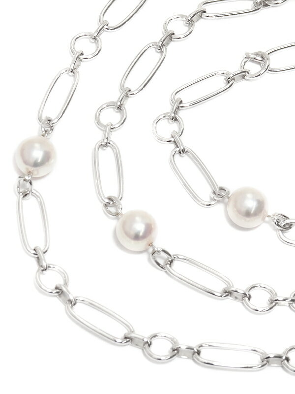 MIKIMOTO】ミキモト『K18WG M Code ステーション ネックレス MIKIMOTO】ミキモト『K18WG M Code ステーション ネックレス