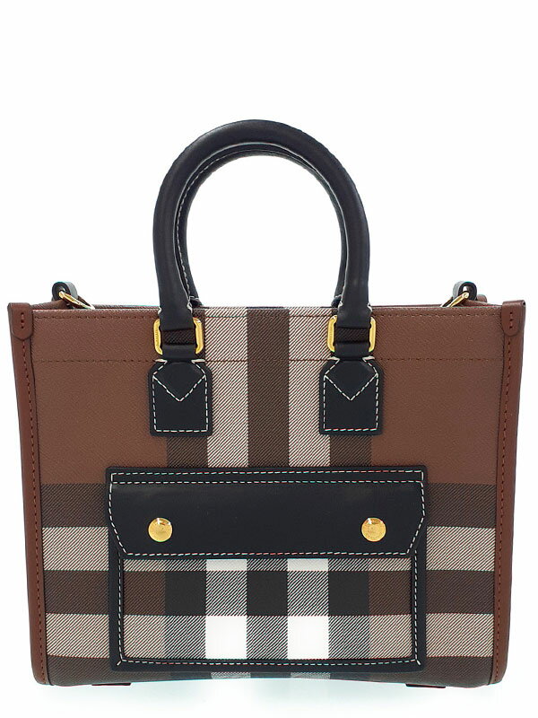 BURBERRY】バーバリー『チェック&レザー ミニ フレヤ トート BURBERRY】バーバリー『チェック&レザー ミニ フレヤ トート