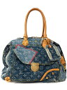 【LOUIS VUITTON】ルイヴィトン『モノグラム デニム パッチワーク ボウリィ』M95376 レディース ボストンバッグ 1週間保証【中古】