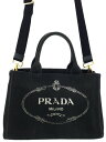 【PRADA】プラダ『ミニカナパ ファブリック 2WAYハンドバッグ』レディース 2WAYバッグ 1週間保証【中古】