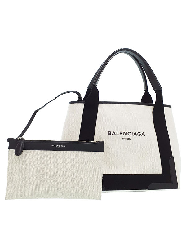 【BALENCIAGA】バレンシアガ『ネイビー スモール カバス』339933 レディース トートバッグ 1週間保証【中古】