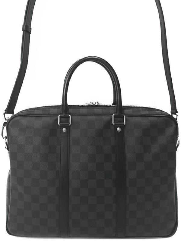 【LOUIS VUITTON】ルイヴィトン『ダミエ グラフィット PDV ポルトドキュマン ヴォワヤージュPM』N41478 メンズ ビジネスバッグ 1週間保証【中古】