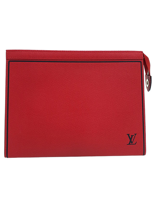 【LOUIS VUITTON】ルイヴィトン『タイガ ポシェット ヴォワヤージュMM』M63397 メンズ クラッチバッグ 1週間保証【中古】