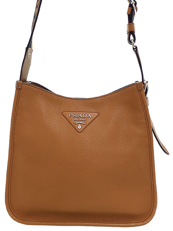 【PRADA】プラダ『レザー ショルダーバッグ』1BC073 レディース 1週間保証【中古】