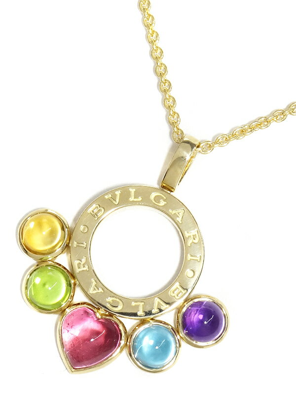 人気ブランドの新作 BVLGARI】ブルガリ『K18YG アレグラ ネックレス マルチカラー ペンダント