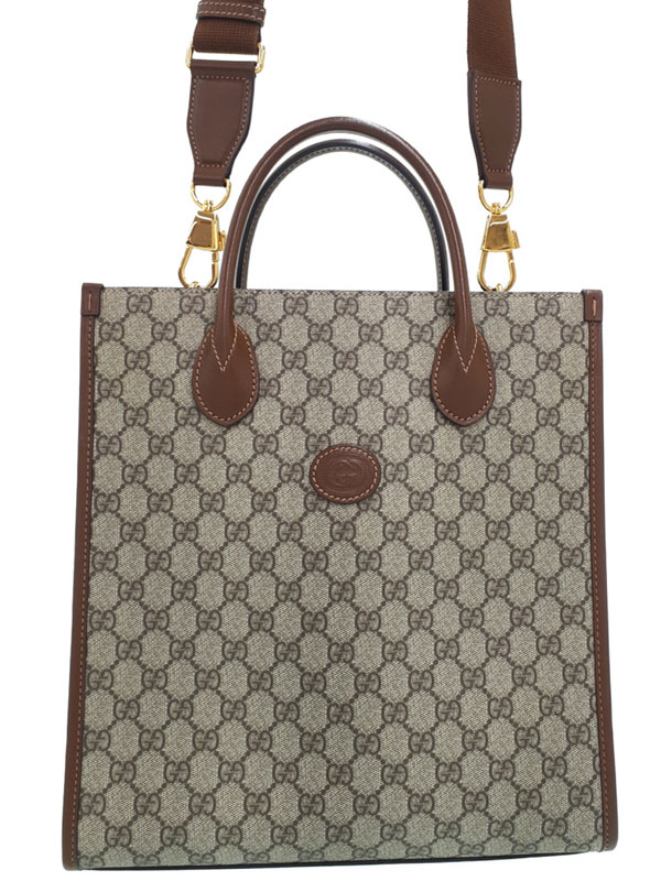 【GUCCI】グッチ『インターロッキングG付き トートバッグ』723308 メンズ 2WAYバッグ 1週間保証【中古】