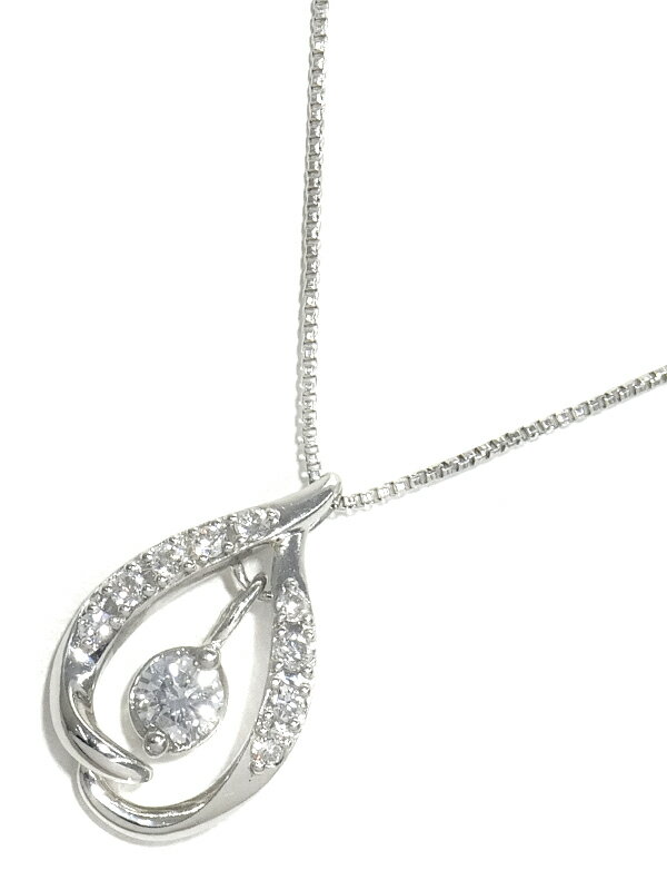 【Vendome Aoyama】ヴァンドーム青山『PT950/PT850 ダイヤモンド0.15ct ネックレス ドロップモチーフ』1週間保証【中古】