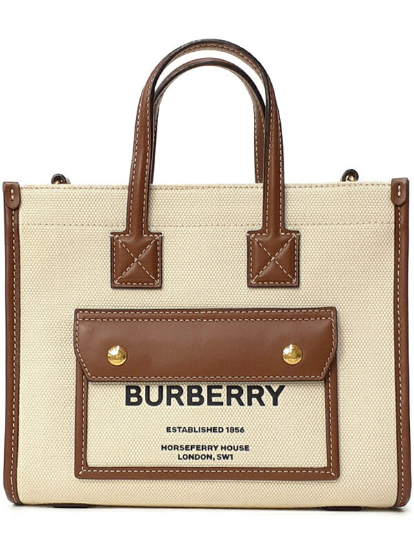 BURBERRY】バーバリー『ミニ ツートン キャンバス＆レザー