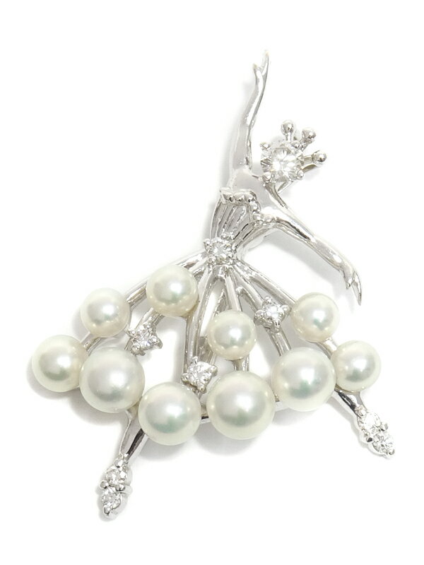 TASAKI】タサキ『K18WG パール3.3~4.8mm ダイヤ0.22ct ブローチ TASAKI】タサキ『K18WG パール3.3~4.8mm ダイヤ0.22ct ブローチ