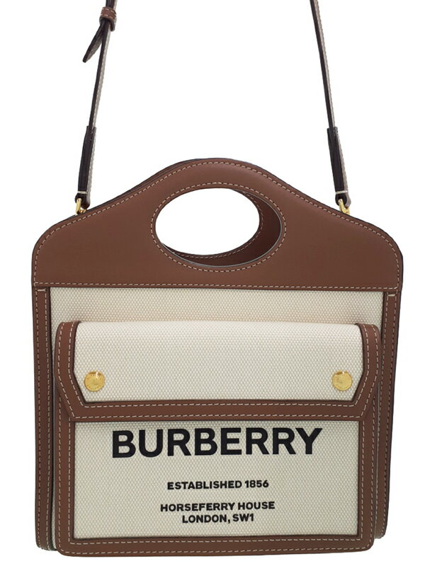 BURBERRY】バーバリー『ミニ ツートン キャンバス&レザー BURBERRY】バーバリー『ミニ ツートン キャンバス&レザー