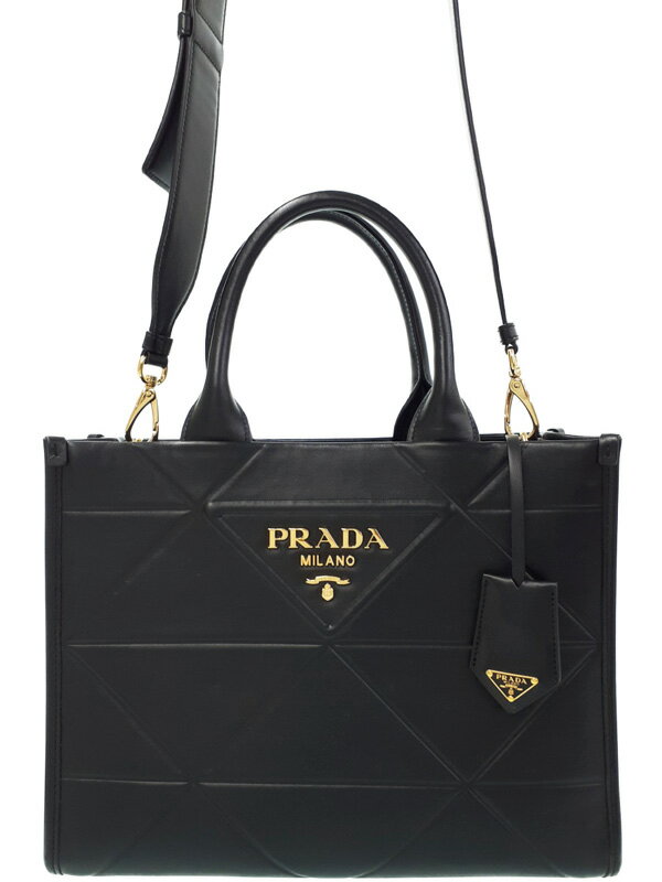 PRADA】プラダ『シンボル トップステッチ レザー スモールバッグ PRADA】プラダ『シンボル トップステッチ レザー スモールバッグ