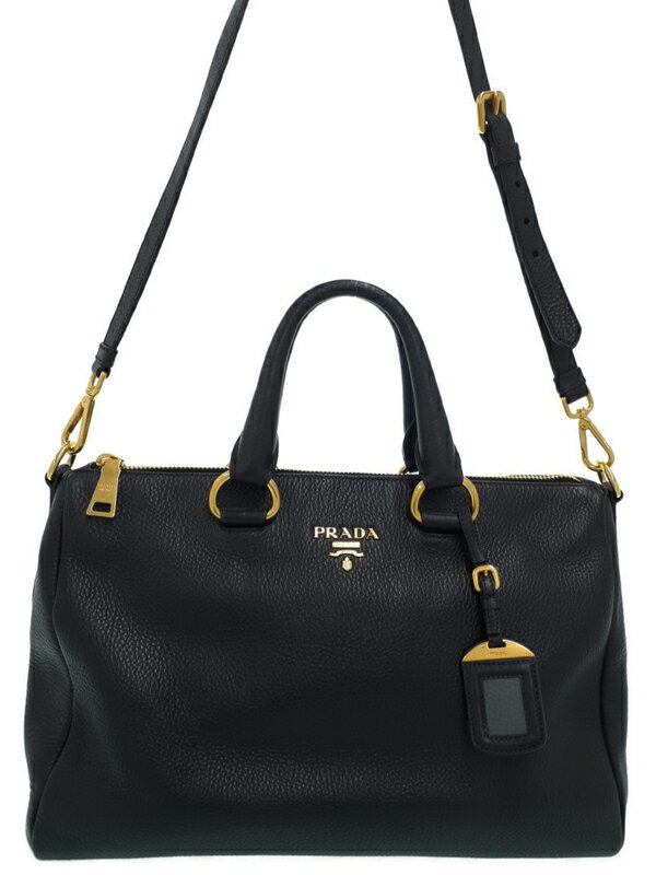 〈訳あり特価でチャンス〉PRADA オールレザー 2WAYハンドバッグ PRADA】プラダ『レザー 2WAYハンドバッグ』BL0778 レディース
