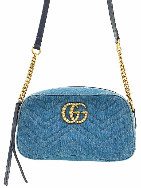 GUCCI】グッチ『GGマーモント デニム スモール ショルダーバッグ GUCCI】グッチ『GGマーモント デニム スモール ショルダーバッグ