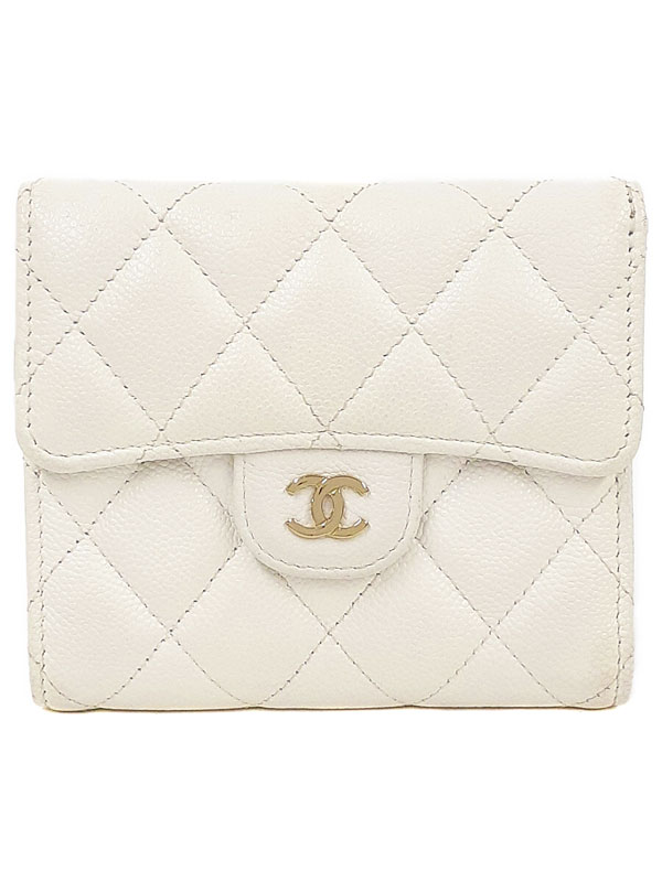 楽天市場】chanel 財布 三つ折り(カラーホワイト)(財布 楽天市場】chanel 財布 三つ折り(カラーホワイト)(財布