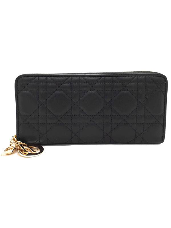 【Christian Dior】ディオール『レディディオール ロングウォレット』レディース ラウンドファスナー長財布 1週間保証【中古】